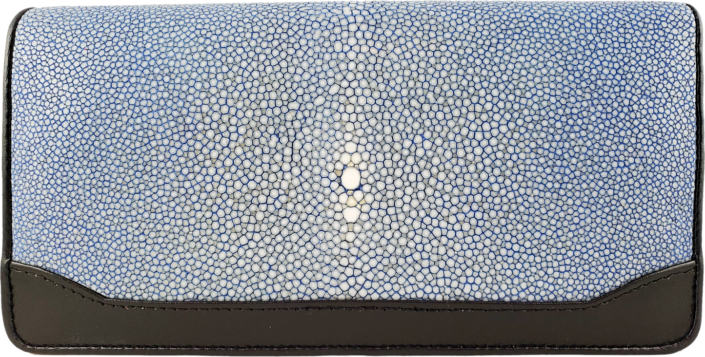 Genuine polished stingray leather crossbody purse/ clutch/ wristlet